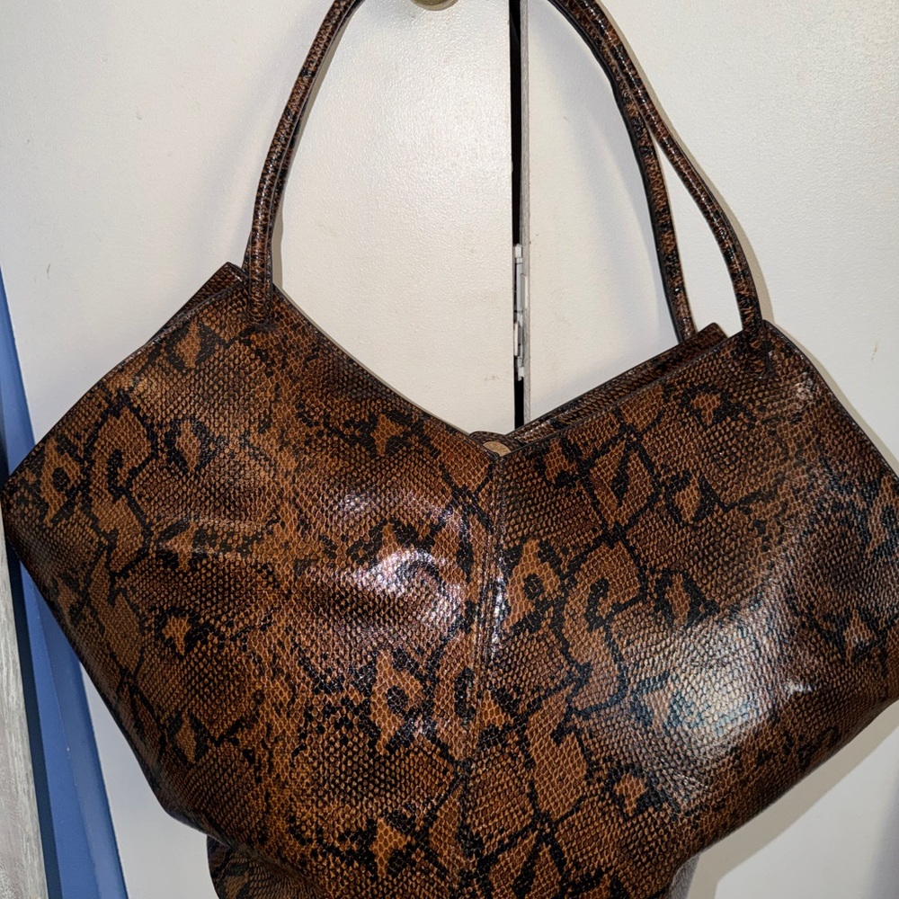 ASOS Brown Snake Print Shoulder Bag